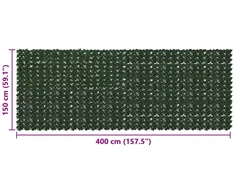 Balkono uždanga su lapais Tamsiai žalia 400 x 150 cm