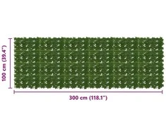 Balkono uždanga su lapais Žalia 300 x 100 cm