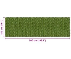 Balkono uždanga su lapais Žalia ir geltona 500 x 150 cm
