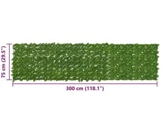 Balkono uždanga su lapais Žalia ir geltona 300 x 75 cm