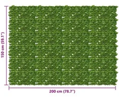 Balkono uždanga su lapais Žalia ir geltona 200 x 150 cm