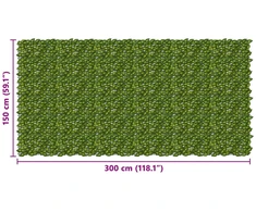 Balkono uždanga su lapais Žalia ir geltona 300 x 150 cm