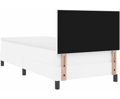 Kiemas lova su čiužiniu Balta 90 x 200 cm Dirbtinė oda