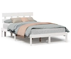 Lovos rėmas Balta 140 x 190 cm Pušies medienos masyvas