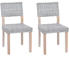 Valgomasis krėslas 2 pcs Balta plauna 46 x 55 x 84 cm