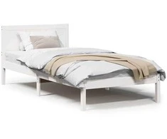 Lova Lovos rėmas Balta 75 x 190 cm Pušies medienos masyvas