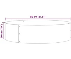 Vazonų žiedas Balta 80 x 80 x 20 cm Šaltai valcuotas plienas