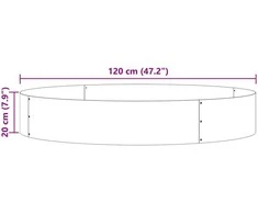 Vazonų žiedas Balta 120 x 120 x 20 cm Šaltai valcuotas plienas