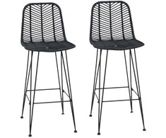 Baro Kėdė 2 pcs 44 x 52 x 111 cm Ratanas ir Geležis
