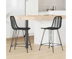 Baro Kėdė 2 pcs 44,5 x 54,5 x 97,5 cm Ratanas ir Geležis