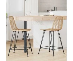 Baro Kėdė 2 pcs 44,5 x 54,5 x 97,5 cm Ratanas ir Geležis