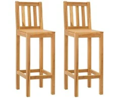 Baro taburetė 2 pcs Ruda Kieto teka medžio