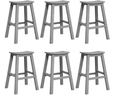 Lauko baldų komplektas Sodo baro komplektas 6 pcs Šviesiai pilka HDPE