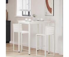 Baro stalas Balta 80 x 80 x 105 cm Kietos pušies mediena