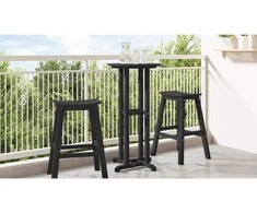 Baro stalas Juoda 55 x 55 x 107 cm Polietilenas