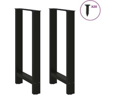 Kavos staliuko kojelės, juoda, 2 vnt., 40x(90-91)cm, plienas