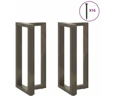 Baro stalo kojos, T formos, 2 vnt., juodos, 40x35x(90-91) cm, plienas