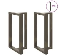 Baro stalo kojos, T formos, 2 vnt., juodos, 60x35x(90-91) cm, plienas