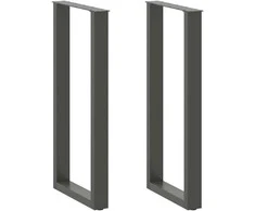 Baro stalo kojos, U formos, 2 vnt., antracito spalvos, 40x(100-101) cm, plienas