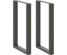 Baro stalo kojos, U formos, 2 vnt., antracito spalvos, 60x(90-91) cm, plienas