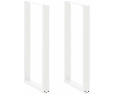 Kavos staliuko kojelės, U formos, 2 vnt., balta, 60x(110-111)cm