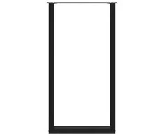 Kavos staliuko kojelės, U formos, 2 vnt., juoda, 60x(110-111)cm