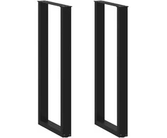 Kavos staliuko kojelės, U formos, 2 vnt., juoda, 40x(110-111)cm