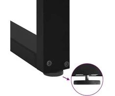 Kavos staliuko kojelės, U formos, 2 vnt., juoda, 40x(110-111)cm