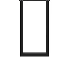 Kavos staliuko kojelės, U formos, 2 vnt., juoda, 40x(90-91) cm