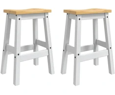 Baro taburetė 2 pcs Balta ir medaus vašku 44 x 30 x 63 cm