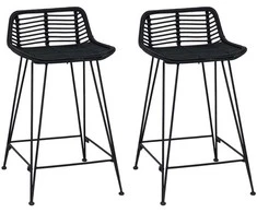 Baro taburetė 2 pcs Juoda 44 x 45 x 76 cm Ratana ir Plienas