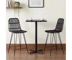 Baro taburetė 2 pcs Juoda 44 x 54 x 96 cm Ratana ir Plienas