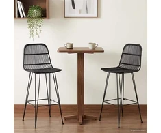 Baro taburetė 2 pcs Juoda 44 x 55 x 109 cm Ratana ir Plienas