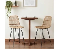 Baro taburetė 2 pcs Natūrali 44 x 54 x 96 cm Ratana ir Plienas
