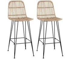 Baro taburetė 2 pcs Natūrali 44 x 55 x 109 cm Ratana ir Plienas