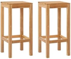Baro taburetė 2 pcs Ruda Kieto teka medžio