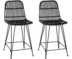 Baro taburetė 2 vnt. Juoda 44 x 54 x 96 cm Ratana ir Plienas