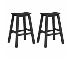 Baro taburetė 2 pcs Juoda 52 x 43 x 73,5 cm HDPE