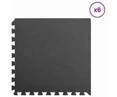 Baseino grindų kilimas 6 pcs Juoda 2,16 ㎡ EVA puta