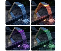 Baseino krioklys su RGB LED Nerūdijantis plienas Sidabrinė