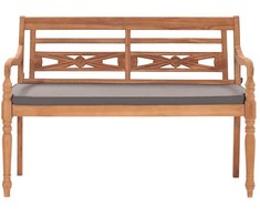Batavia suoliukas su tamsiai pilka pagalve, 120cm, tikmedis
