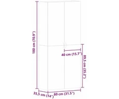 Batu skrynia Ruda 80 x 35.5 x 180 cm Apdirbta mediena