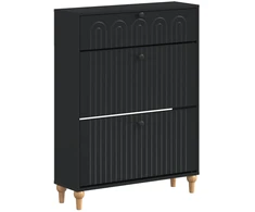 Batu skrynia ALKMAAR 78 x 24 x 103 cm Apdirbta mediena Juoda