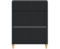 Batu skrynia ALKMAAR 78 x 24 x 103 cm Apdirbta mediena Juoda