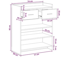 Batu skrynia 73,5 x 36 x 92 cm Apdirbta mediena Betono pilka