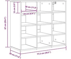 Batu skrynia Betono pilka 77,5 x 30 x 67 cm Apdirbta mediena