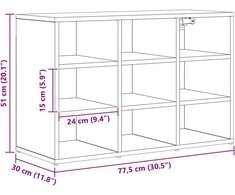 Batu skrynia Juodas ąžuolas 77,5 x 30 x 51 cm Apdirbta mediena