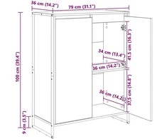 Batu skrynia Pilkas Sonoma 79 x 36 x 100 cm Apdirbta mediena