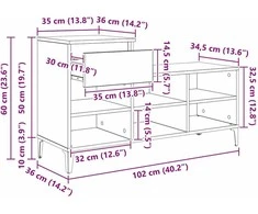 Batu skrynia Sena mediena 102 x 36 x 60 cm Apdirbta mediena