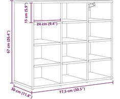 Batu skrynia 77,5 x 30 x 67 cm Apdirbta mediena